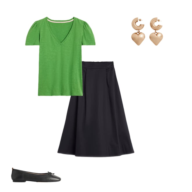 3rd bundle featuring 3 items which compliment Short Sleeve V Neck T-shirt-Aloe Green
