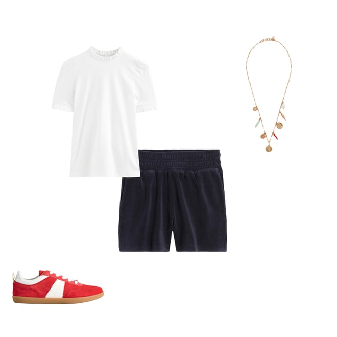 5th bundle featuring 3 items which compliment Smocked Towelling Short-Navy