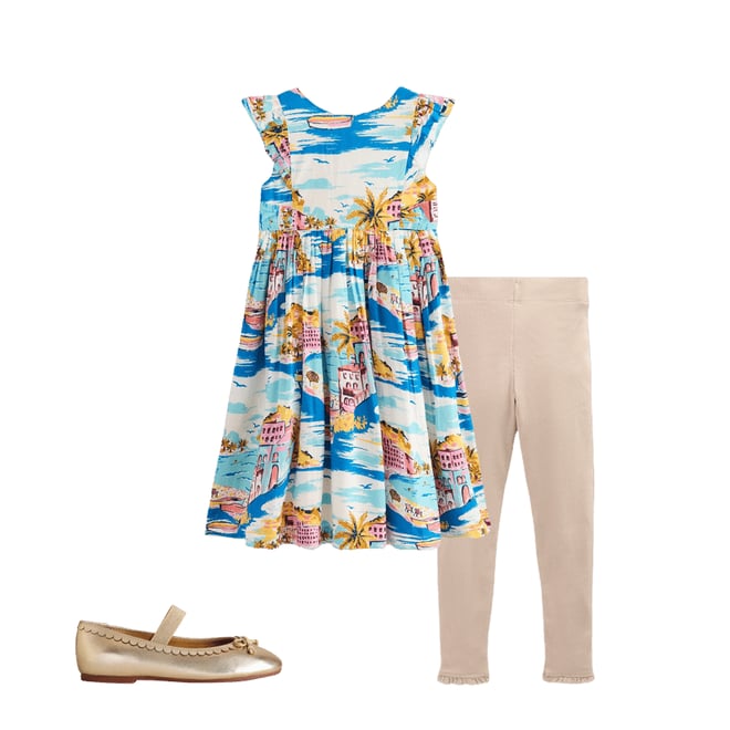 3rd bundle featuring 2 items which compliment Bow Back Midi Dress-Multi Coastal Scene