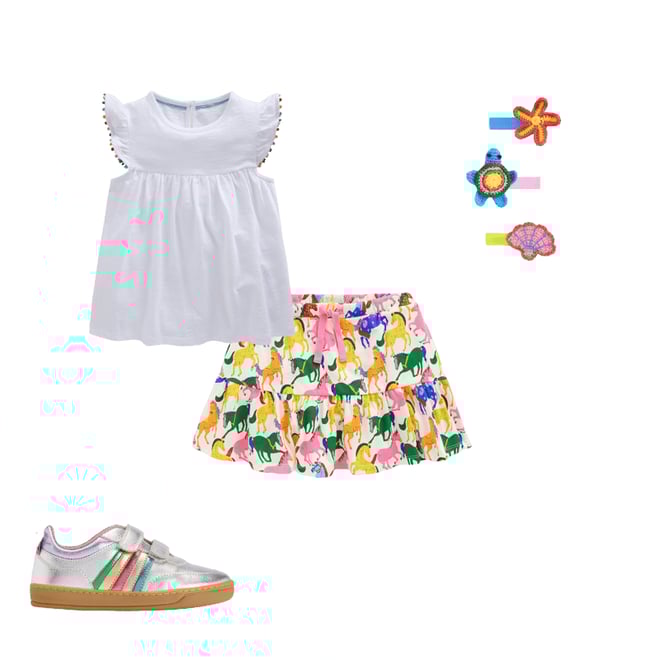 3rd bundle featuring 3 items which compliment Frill Sleeve Pom Top-White