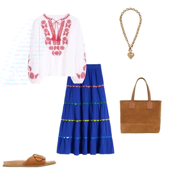4th bundle featuring 4 items which compliment Nia Embroidered Top-White, Berry Red
