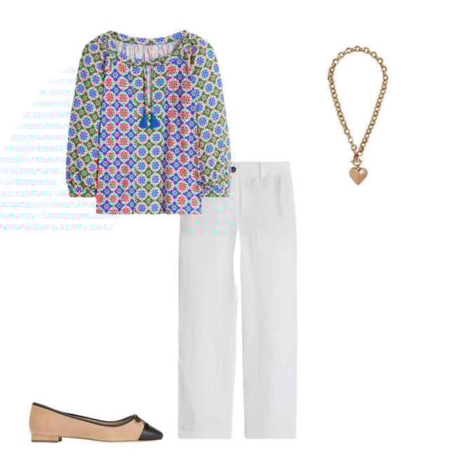 2nd bundle featuring 3 items which compliment Blouson Sleeve Raglan Top-Bloom Geo