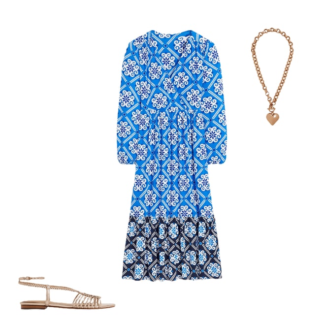 2nd bundle featuring 2 items which compliment Tie Wrap Tier Maxi Dress-Cerulean Blue, Baroque Tile