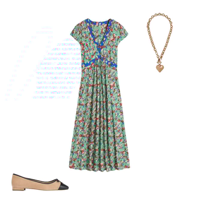 2nd bundle featuring 2 items which compliment Bias Cut Jersey Midi Dress-Jade, Painterly Posy