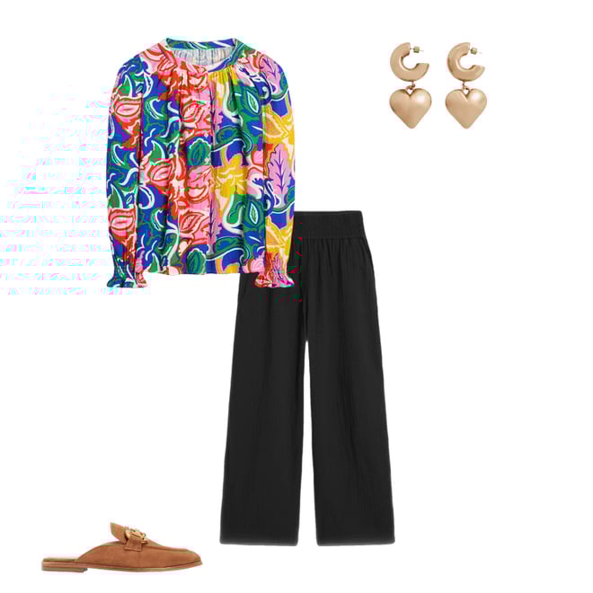 3rd bundle featuring 3 items which compliment Cropped Double Cloth Trousers-Black