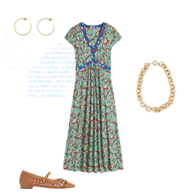6th bundle featuring 3 items which compliment Bias Cut Jersey Midi Dress-Jade, Painterly Posy