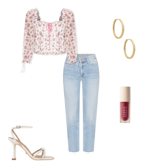 1st bundle featuring 4 items which compliment The Mid Rise Dazzler Ankle Fray Jeans in Blessing Jeans in Disguise