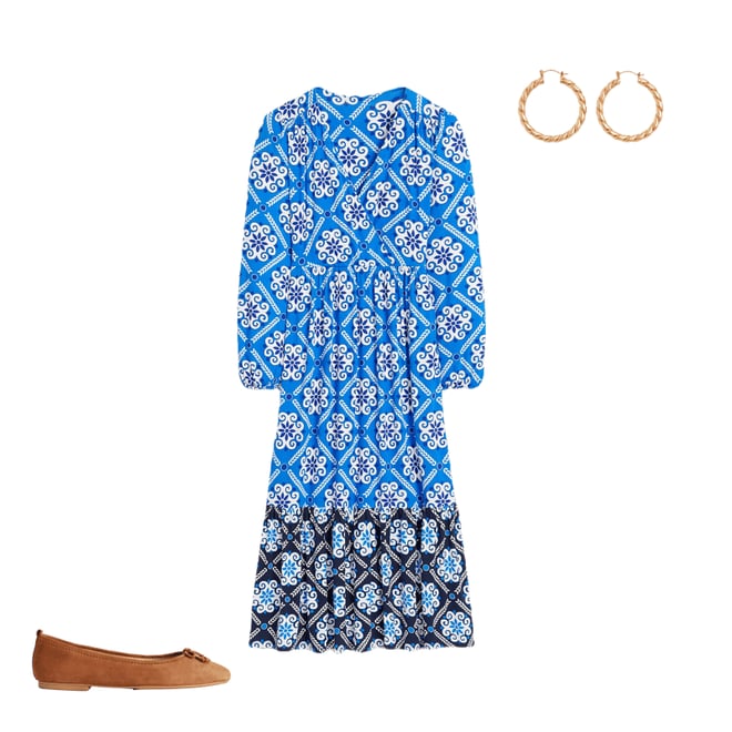 3rd bundle featuring 2 items which compliment Tie Wrap Tier Maxi Dress-Cerulean Blue, Baroque Tile