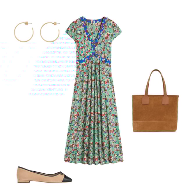 5th bundle featuring 3 items which compliment Bias Cut Jersey Midi Dress-Jade, Painterly Posy