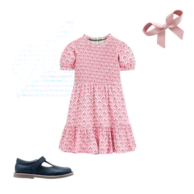 2nd bundle featuring 2 items which compliment Aurora Shirred Twirly Dress-Pink Rose Woodblock Floral