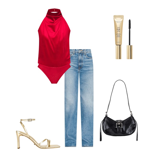 3rd bundle featuring 4 items which compliment Sara Super High Rise Slim Straight Jeans
