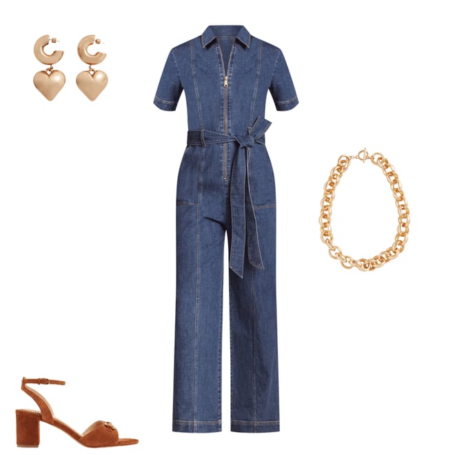 3rd bundle featuring 3 items which compliment Zip Up Denim Jumpsuit-Mid Vintage