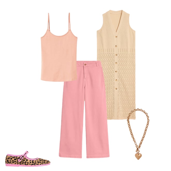3rd bundle featuring 4 items which compliment Cropped Fluid Jeans-Almond Pink