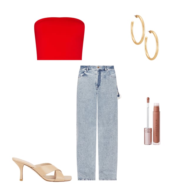1st bundle featuring 4 items which compliment Strapless Crop Top