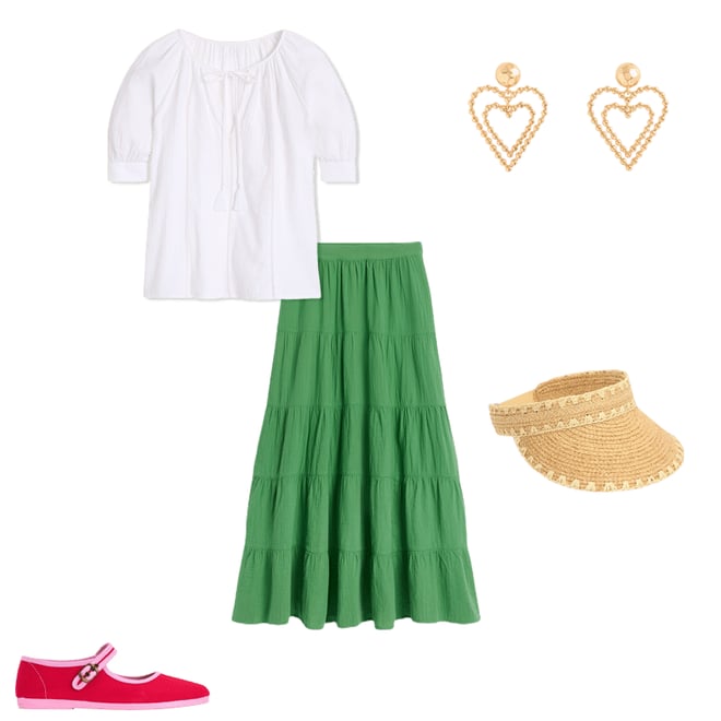 6th bundle featuring 4 items which compliment Nadia Double Cloth Maxi Skirt, Paradise Green