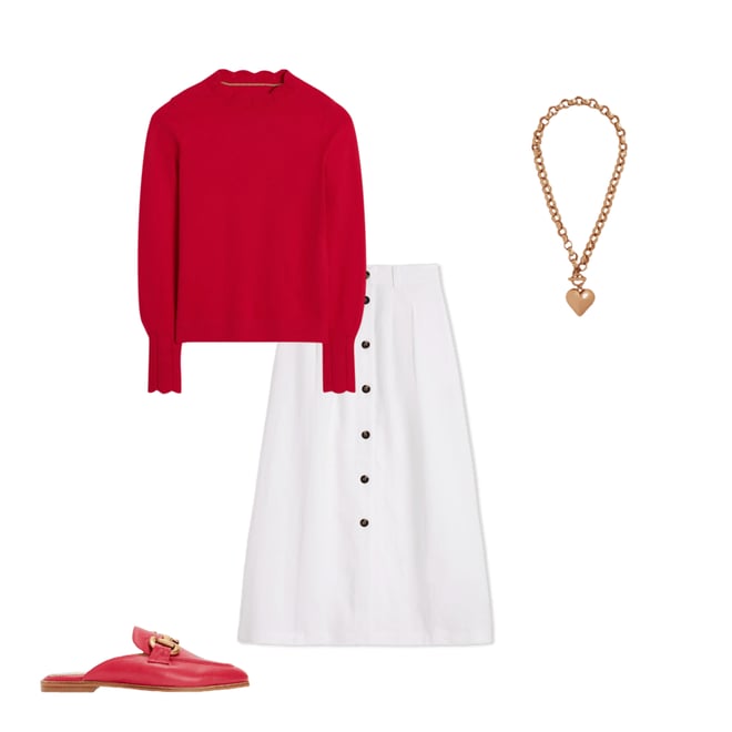 6th bundle featuring 3 items which compliment Imi Scalloped Sweater-Strawberry Tart  Red