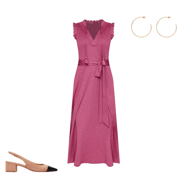 5th bundle featuring 2 items which compliment Aria Broderie Trim Midi Dress-Plum Purple