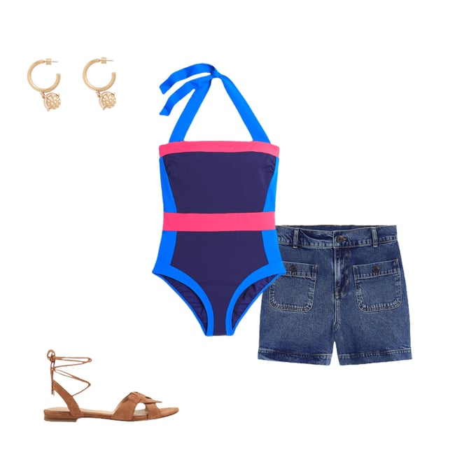 4th bundle featuring 3 items which compliment Santorini Halterneck Swimsuit-Navy/ Coral Punch Pink/ Blue