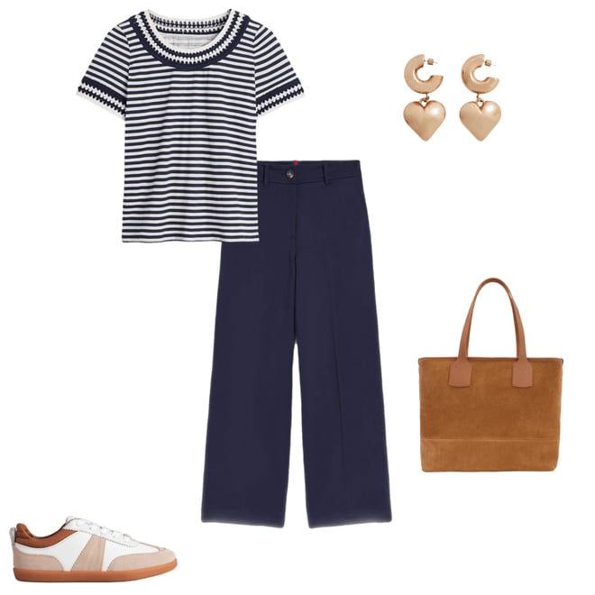 2nd bundle featuring 4 items which compliment Fae Crochet T-shirt-Ivory, Navy