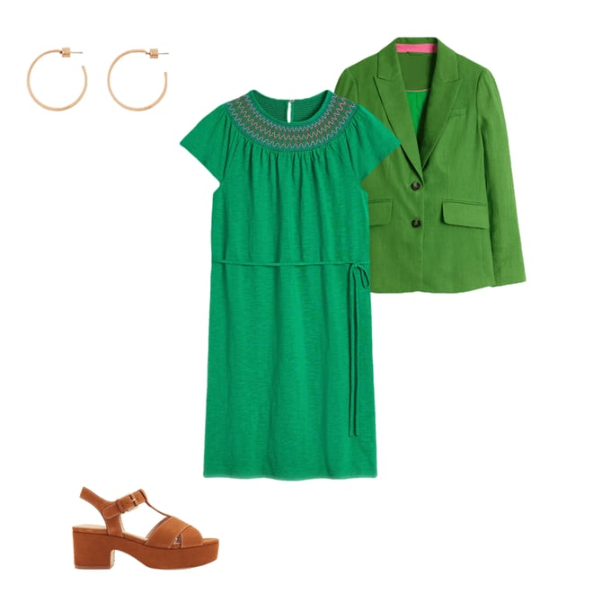4th bundle featuring 3 items which compliment Nina Smocked T-Shirt Dress-Rich Emerald