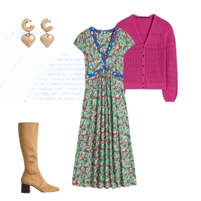 3rd bundle featuring 3 items which compliment Bias Cut Jersey Midi Dress-Jade, Painterly Posy