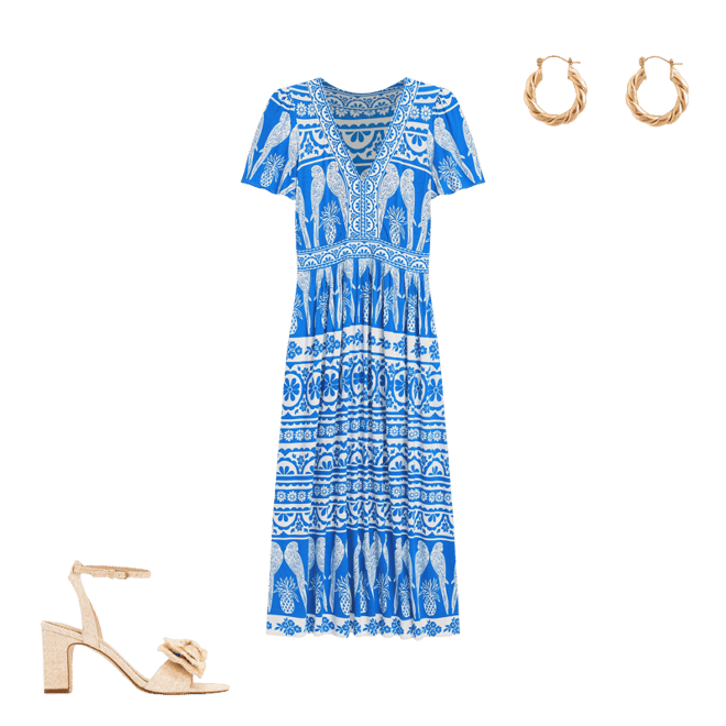 chinese dress ladies Ellie Flutter Maxi Tea Dress-Rich Emerald, Wildflower Stamp