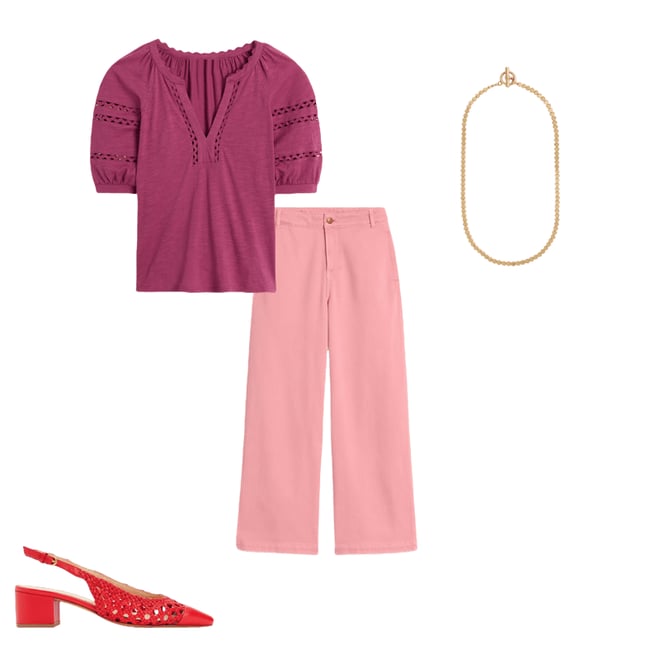 2nd bundle featuring 3 items which compliment Cropped Fluid Jeans-Almond Pink