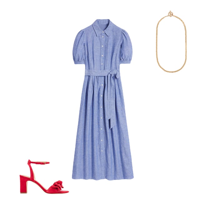4th bundle featuring 2 items which compliment Alexa Linen Maxi Shirt Dress-Grey Blue Chambray