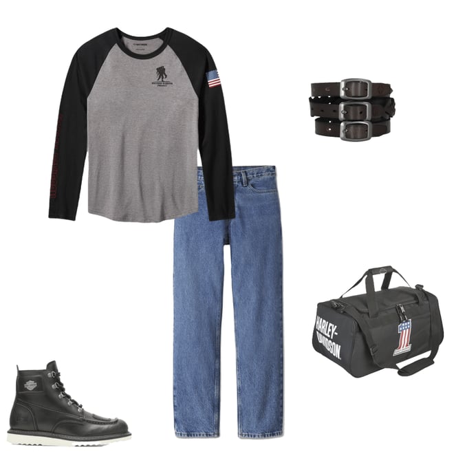 Number 1 Logo Duffel in Black/White | Harley-Davidson USA