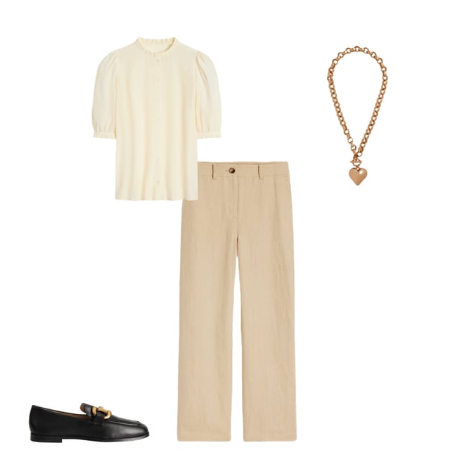 2nd bundle featuring 3 items which compliment Frill Detail Silk Top-Ivory