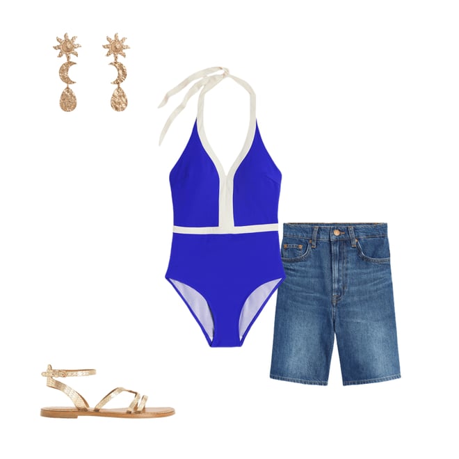 6th bundle featuring 3 items which compliment Ios V Panel Swimsuit-Cobalt Blue/Ivory