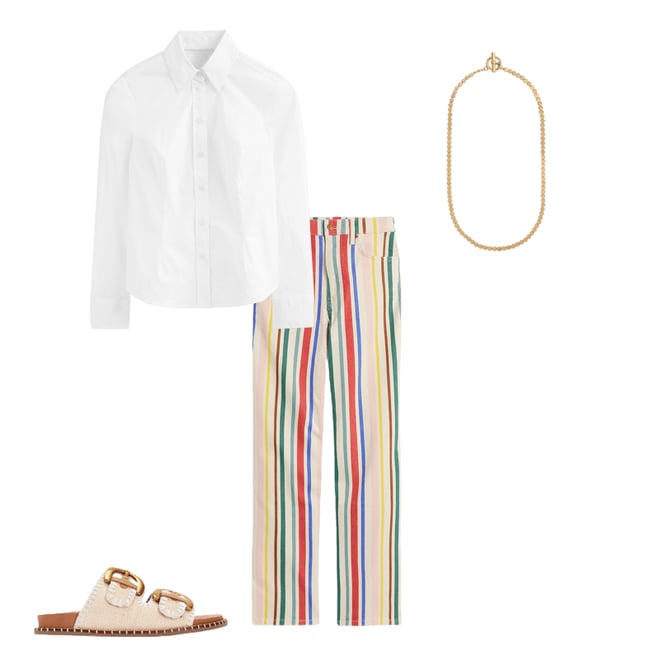 5th bundle featuring 3 items which compliment High Rise Stripe Crop Jeans-Green and Pink Rainbow Stripe