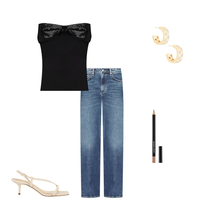3rd bundle featuring 4 items which compliment Harper Mid Rise Relaxed Straight Jeans