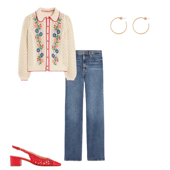 1st bundle featuring 3 items which compliment Embroidered Cotton Cardigan