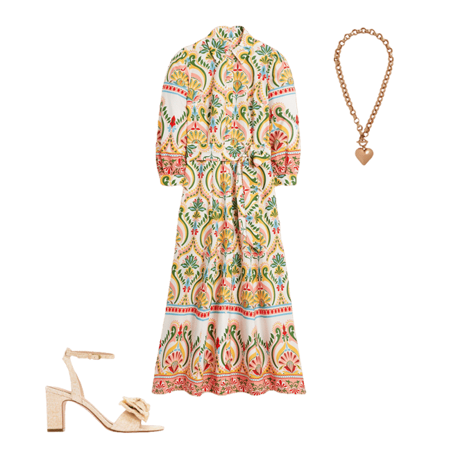 clara jersey dress boden Clara Linen Blend Shirt Dress - Multi, Citrus Vine Tile