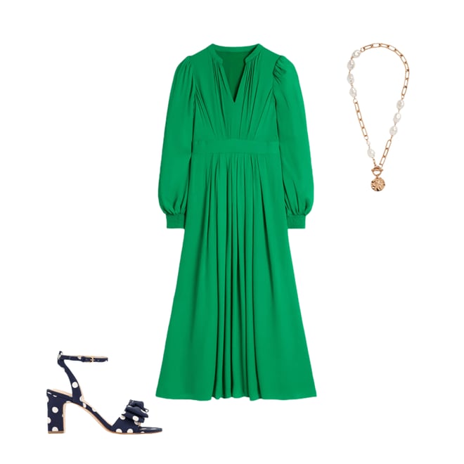 1st bundle featuring 2 items which compliment Bow Heeled Sandals-Navy and Ecru Spot