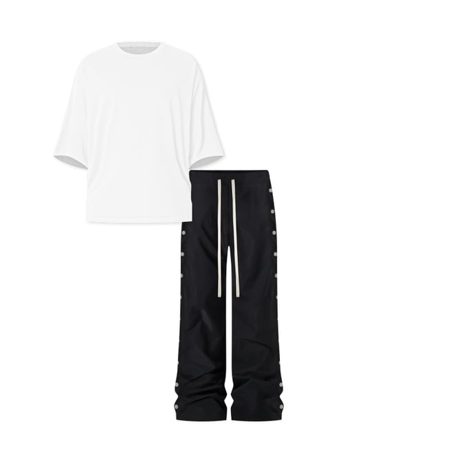 Side Snap Nylon Pants - Black | mnml | shop now