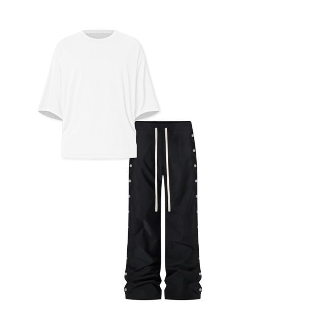 【YOURNUS】Side Pintuck Snap Nylon Pants Side Snap Nylon Pants - Black | mnml | shop now