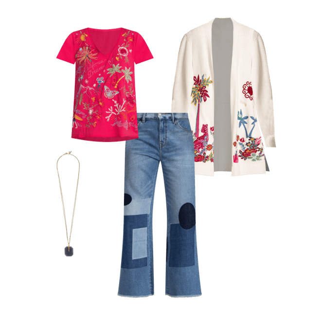 Johnny&#39;s - かんな The Janie Favorite Floral High Neck Swing Tunic | Johnny Was