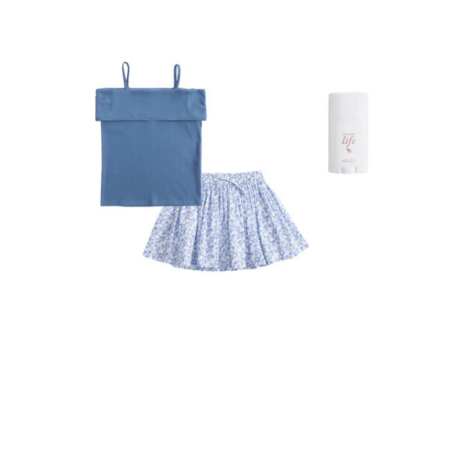 poplin circle-cut mini skort
