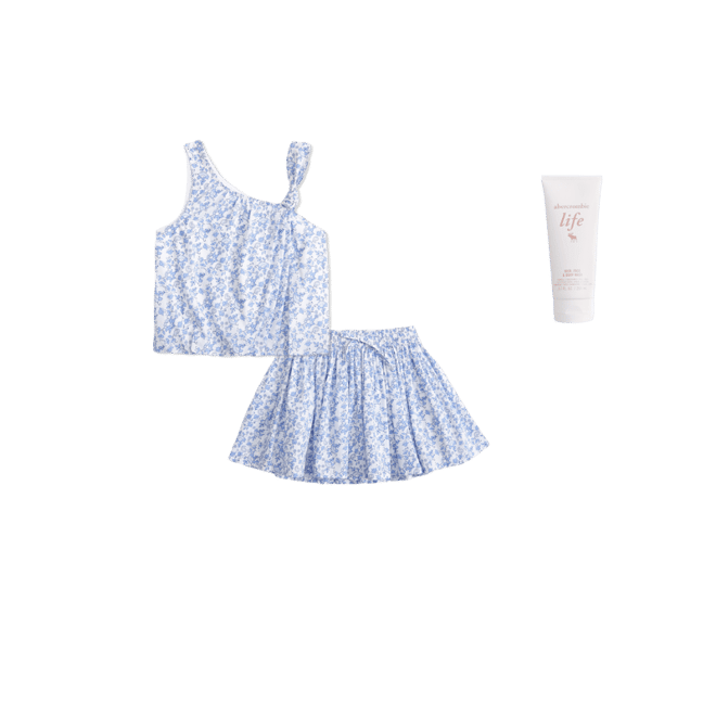 poplin circle-cut mini skort