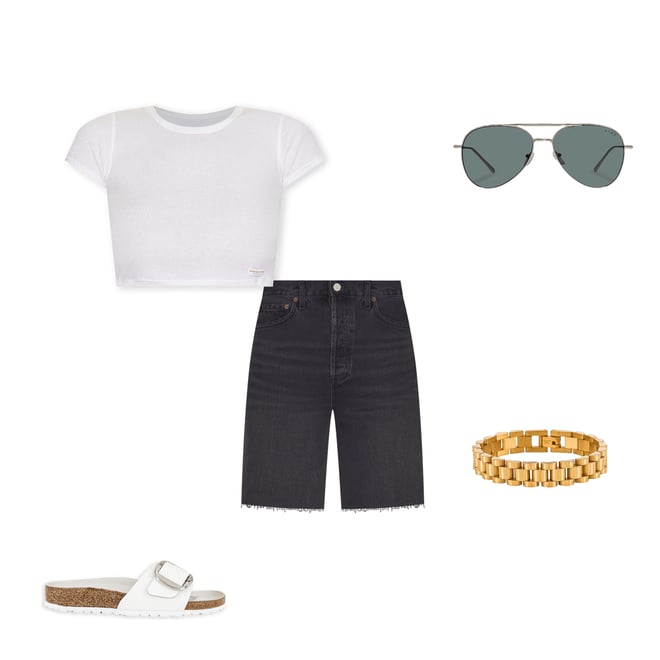 2nd bundle featuring 4 items which compliment Cropped Short Sleeve Crewneck Tee