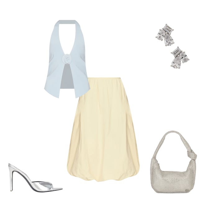 2nd bundle featuring 4 items which compliment Jessica Soft Crystal Mesh Croissant Bag