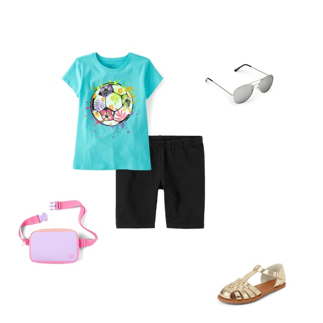 2nd bundle featuring 4 items which compliment Girls Soccer Ball Graphic Tee
