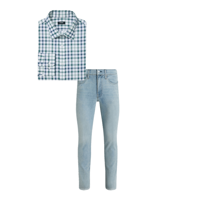 Slim Plaid Wrinkle-resistant Everyday Performance Dress Shirt