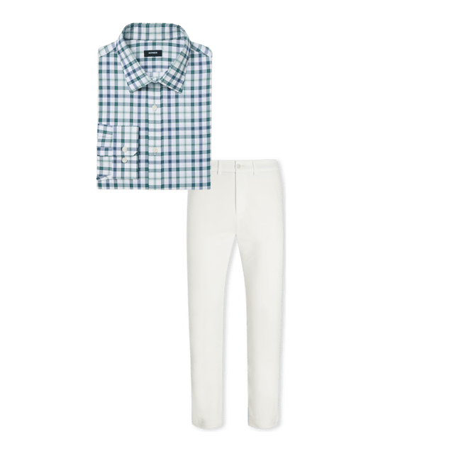 Slim Plaid Wrinkle-resistant Everyday Performance Dress Shirt
