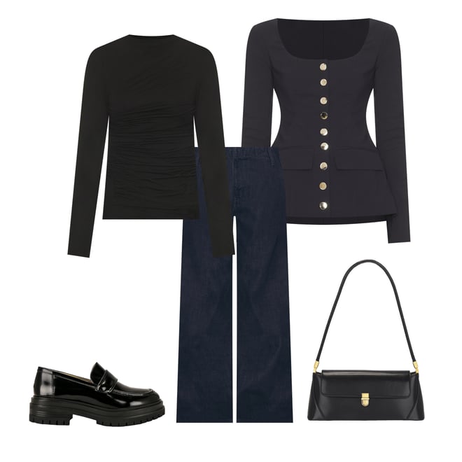 1st bundle featuring 4 items which compliment Boatneck Peplum Blazer