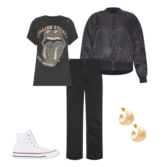 LIONESS Essential Bomber Jacket in Dark Slate | REVOLVE