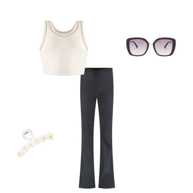 Striped Cropped Scoop-Neck Sweater Tank