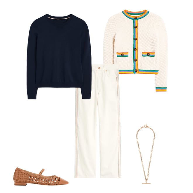 3rd bundle featuring 4 items which compliment Libby Knitted Jacket-Warm Ivory, Rainbow